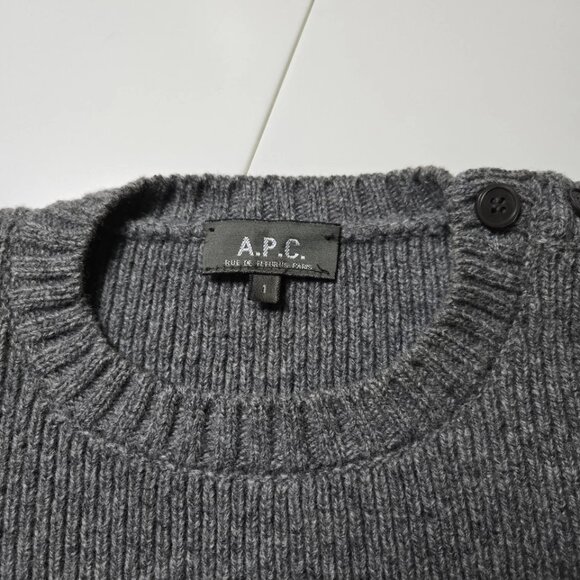 A.P.C. Vintage Wool Knit Crewneck Sweater Size L - Picture 4 of 5